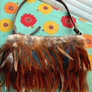 Feathered Brown Women's Bag